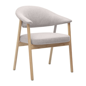 Chaises en tissu effet velours texturé beige et bois clair (lot de 2) GIULIA