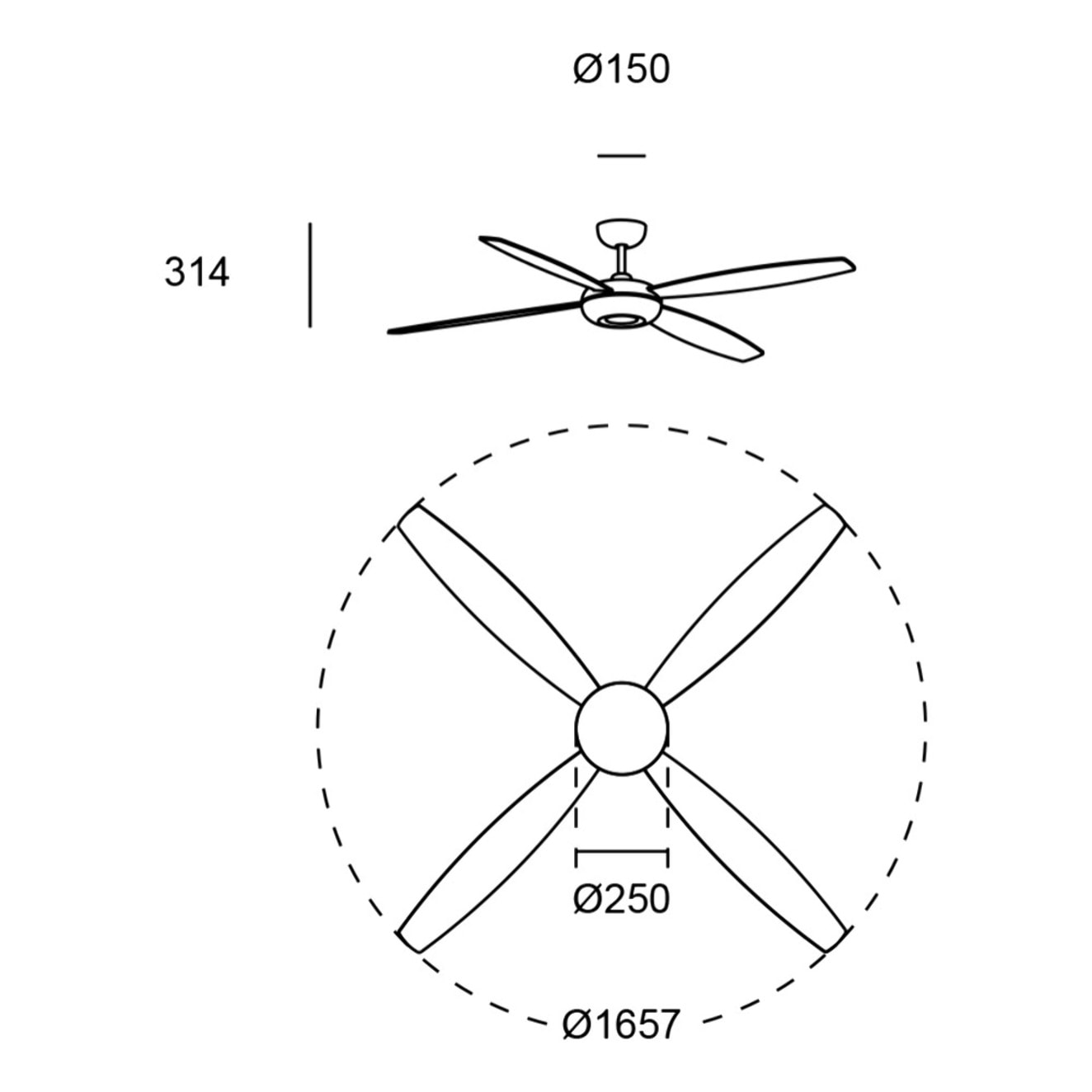 Forlight Ventilador Kudari Blanco Madera clara Blanco