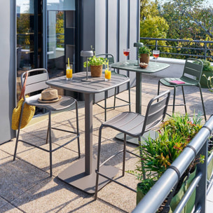 Table haute de jardin 2 places Alegoria 70x70cm café