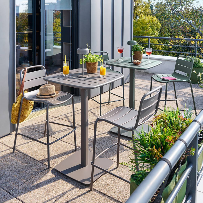 Table haute de jardin 2 places Alegoria 70x70cm café