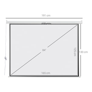 Pantalla del Proyector Eléctrica Portátil Universal 84" 4:3 con Control Remoto