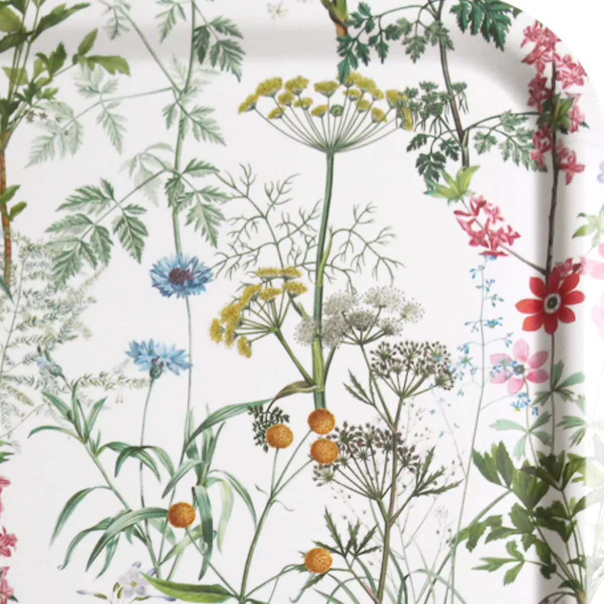 Plateau bois imprimé rose vert Prairie legere beige