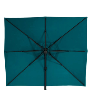 Parasol déporté rectangulaire inclinable Éléa Bleu canard