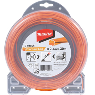 Fil nylon Trèfle torsadé MAKITA 2,4 mm x 30 m - E-01806