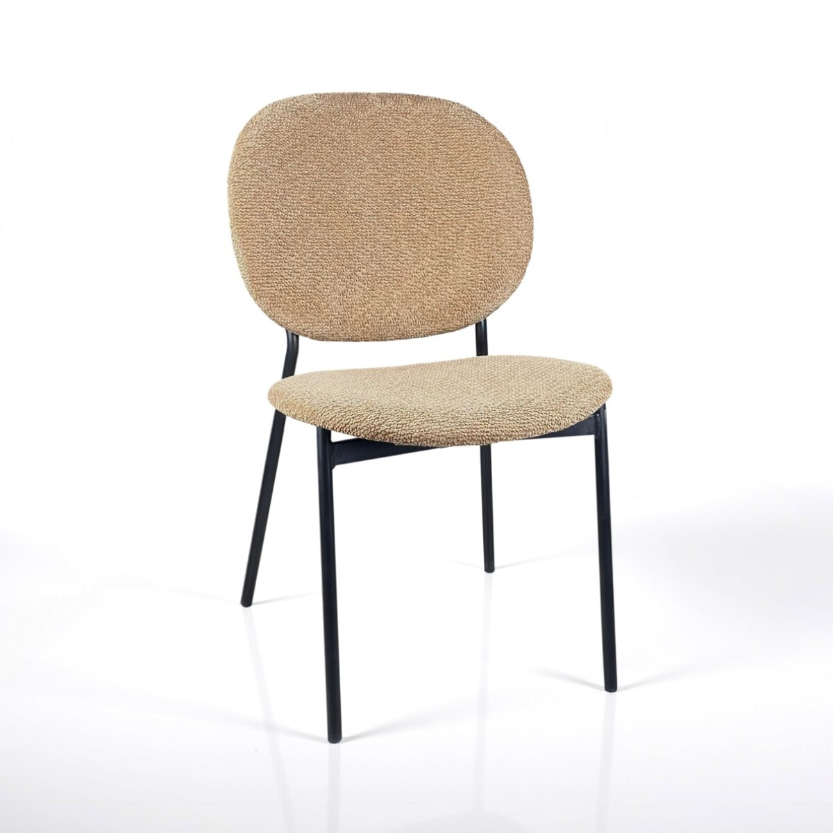 Lot de 2 chaises de salle à manger Tomasucci WERZA, en tissu, sable, 58 × 47 × 81 cm