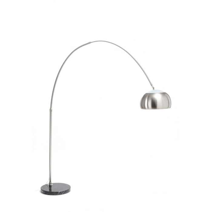 Lampadaire arqué Tomasucci DEMO, en acier et marbre, noir