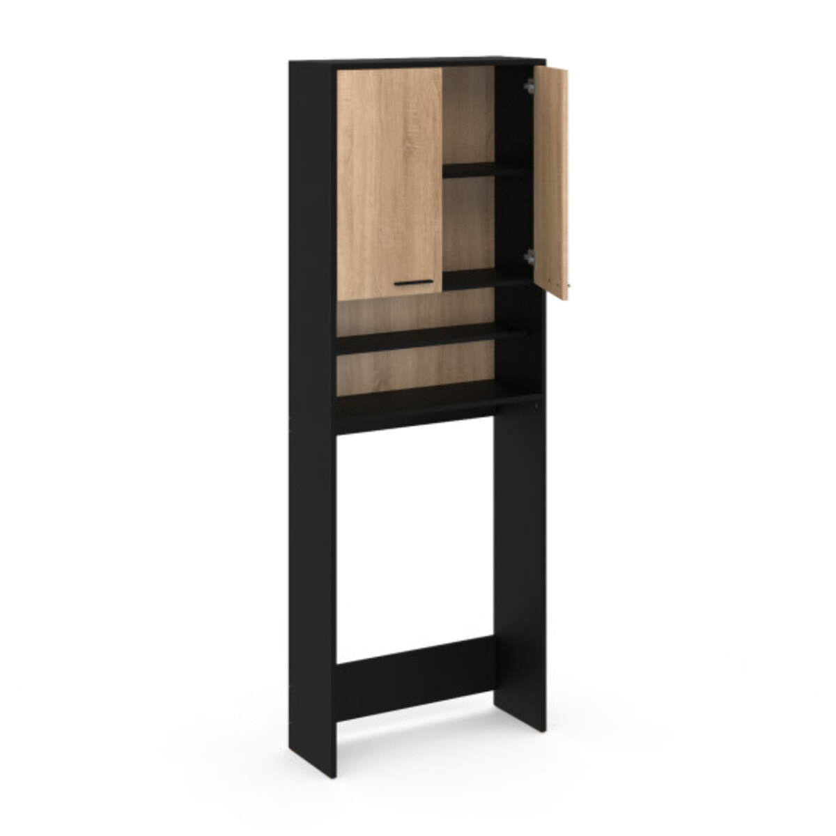 Meuble dessus machine à laver Will noir et bois