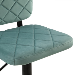 Chaise de bar Viktor en velours vert d'eau 60/81 cm (lot de 2)