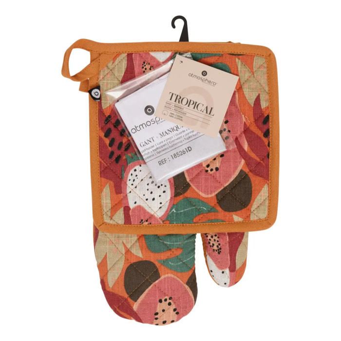 Gant et manique Tropical imprimé tropical