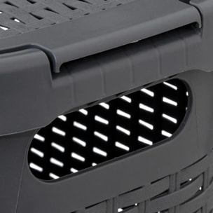 Corbeille slim Rattan 40L gris béton