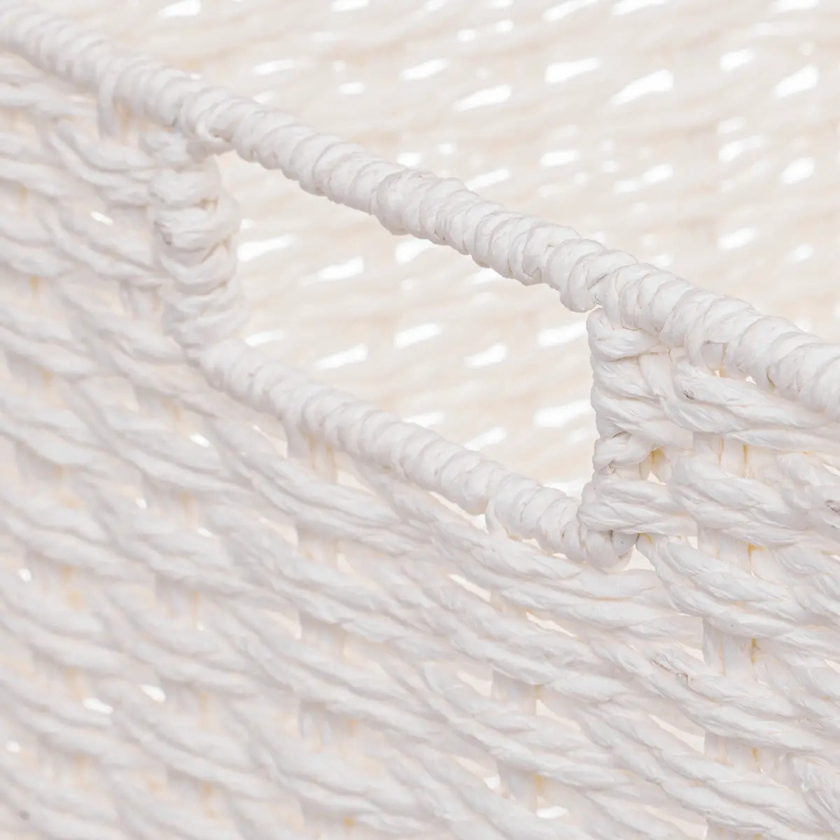 4 paniers de rangement "Vannerie" blanc