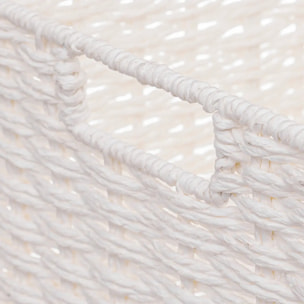 4 paniers de rangement "Vannerie" blanc