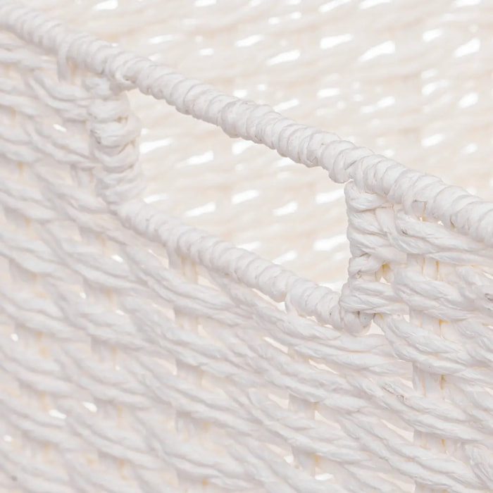4 paniers de rangement "Vannerie" blanc