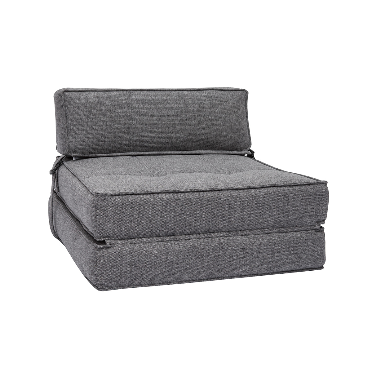 Chauffeuse 1 place convertible en tissu gris KATY