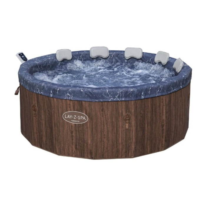 Bestway Spa semi rigide rond Lay-Z-Spa Toronto Smart AirJet Thermacore avec WiFi 5-7 personnes