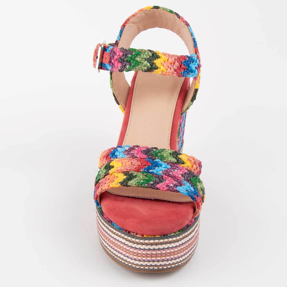 Sandalia De Cuña - Multicolor - Altura: 12 Cm