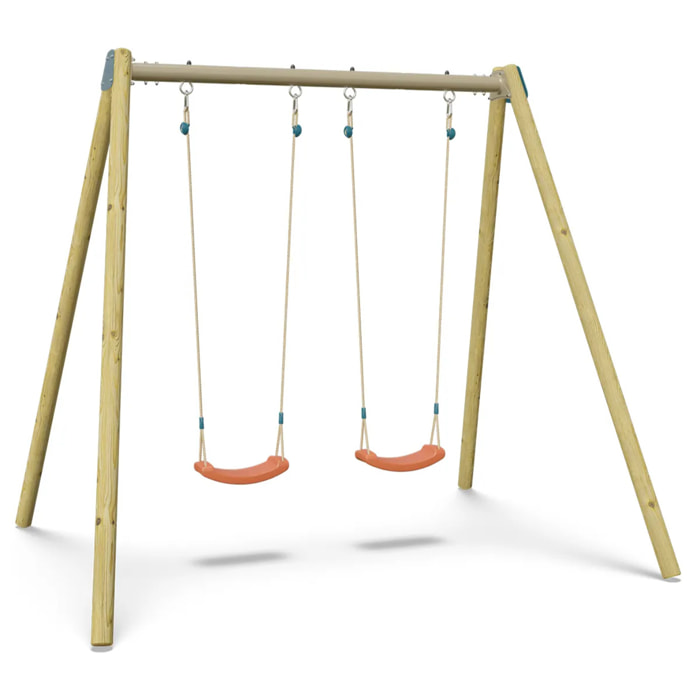 Balançoire double Techwood Harmonie DOUBLO 2 - Aléo by Trigano