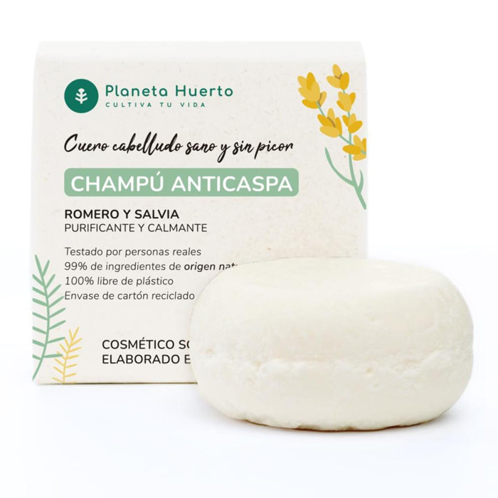 Champú sólido Anticaspa con Romero y Salvia Planeta Huerto 85 gr