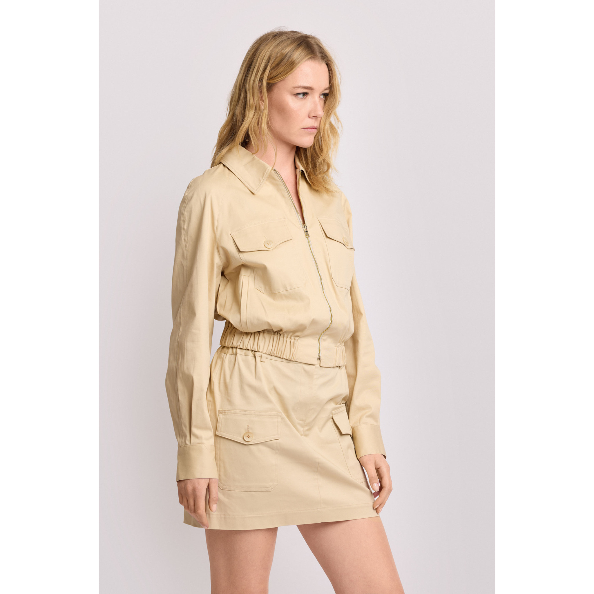 Kocca - Giubbino con zip Donna, Tinta unita, Colletto di camicia
