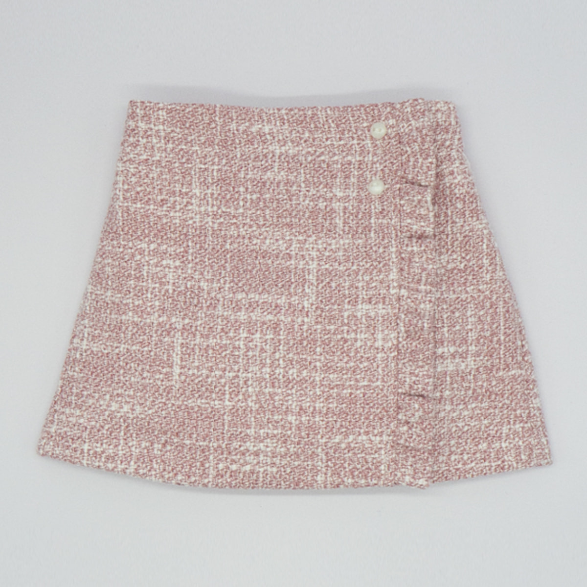 FALDA VOLANTE TWEED ROSA