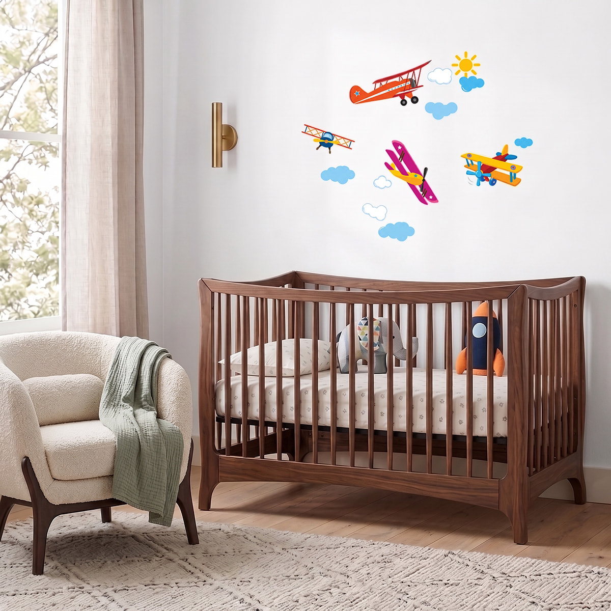 Stickers Muraux décoration adhésifs avions chambre enfant