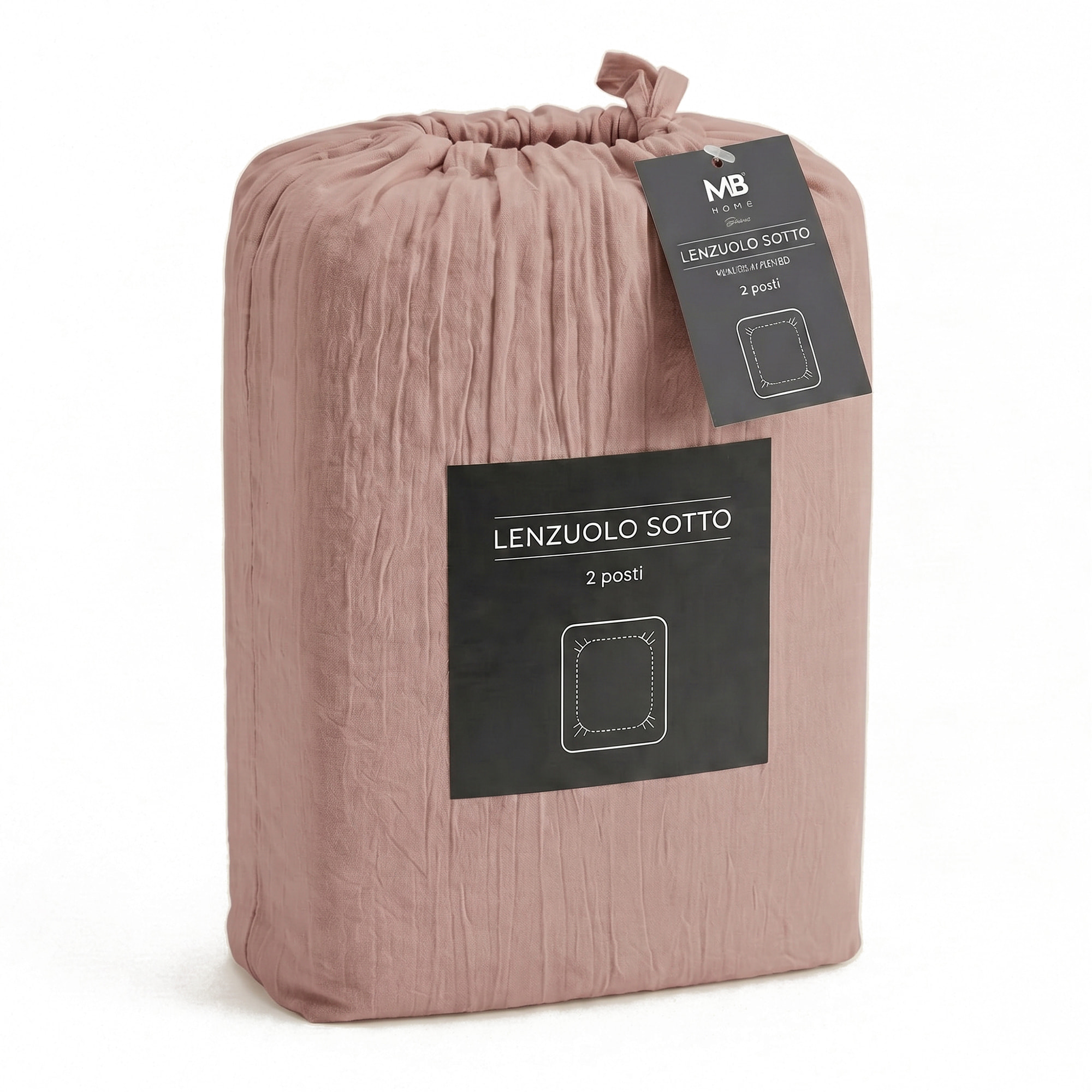 LENZUOLO SOTTO WATERWASHED, con angoli, 100% Microfibra, No Stiro - ROSA ANTICO