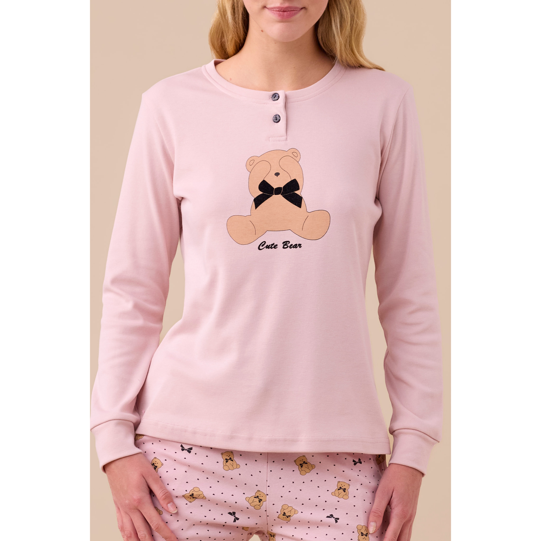 Pigiama donna invernale in caldo cotone articolo orso. Noidinotte