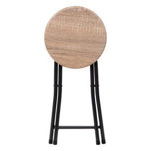 Tabourets pliants effet bois naturel