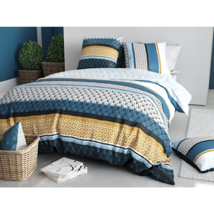 Parure housse de couette coton multicolore
