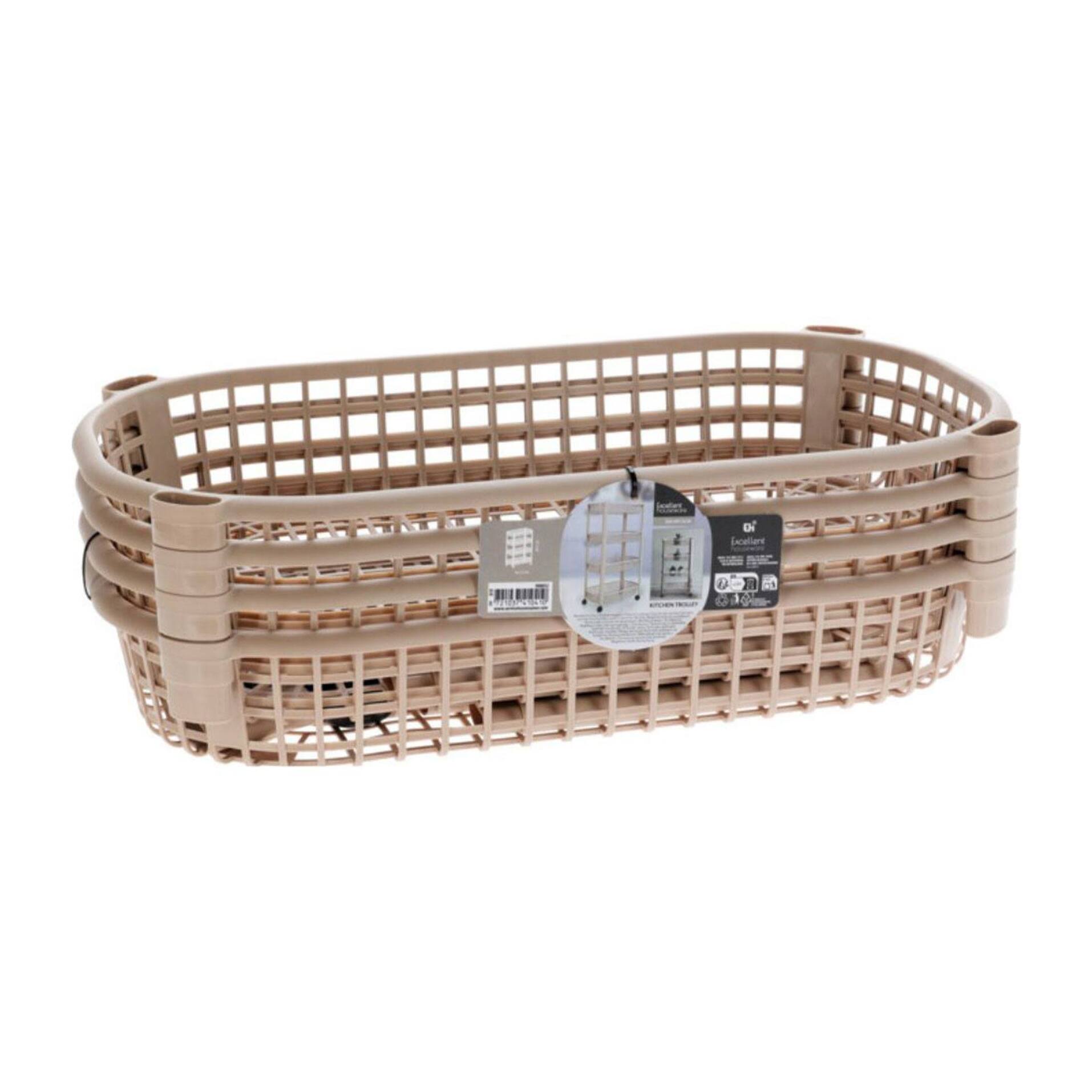 Well home carro de cocina con 4 ruedas color beige