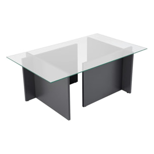 Table basse verre déstructurée – anthracite, H. 40 cm SALTA