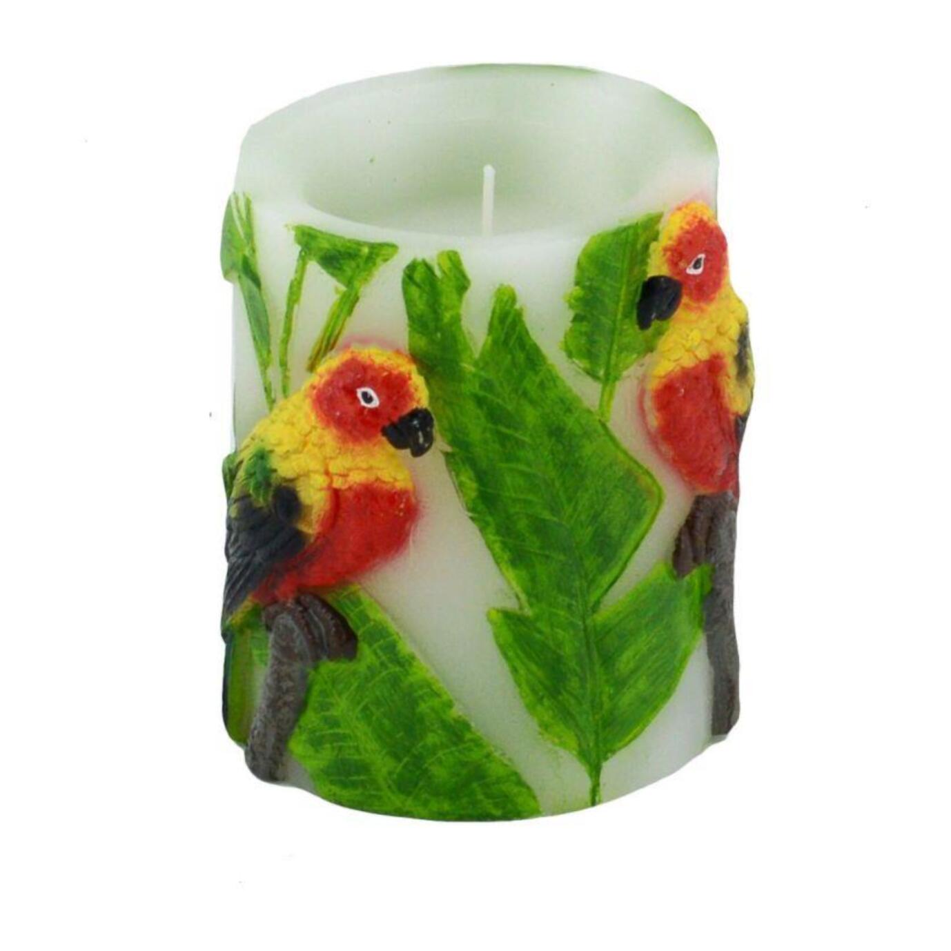 Candela con led pappagallo cmø8h10