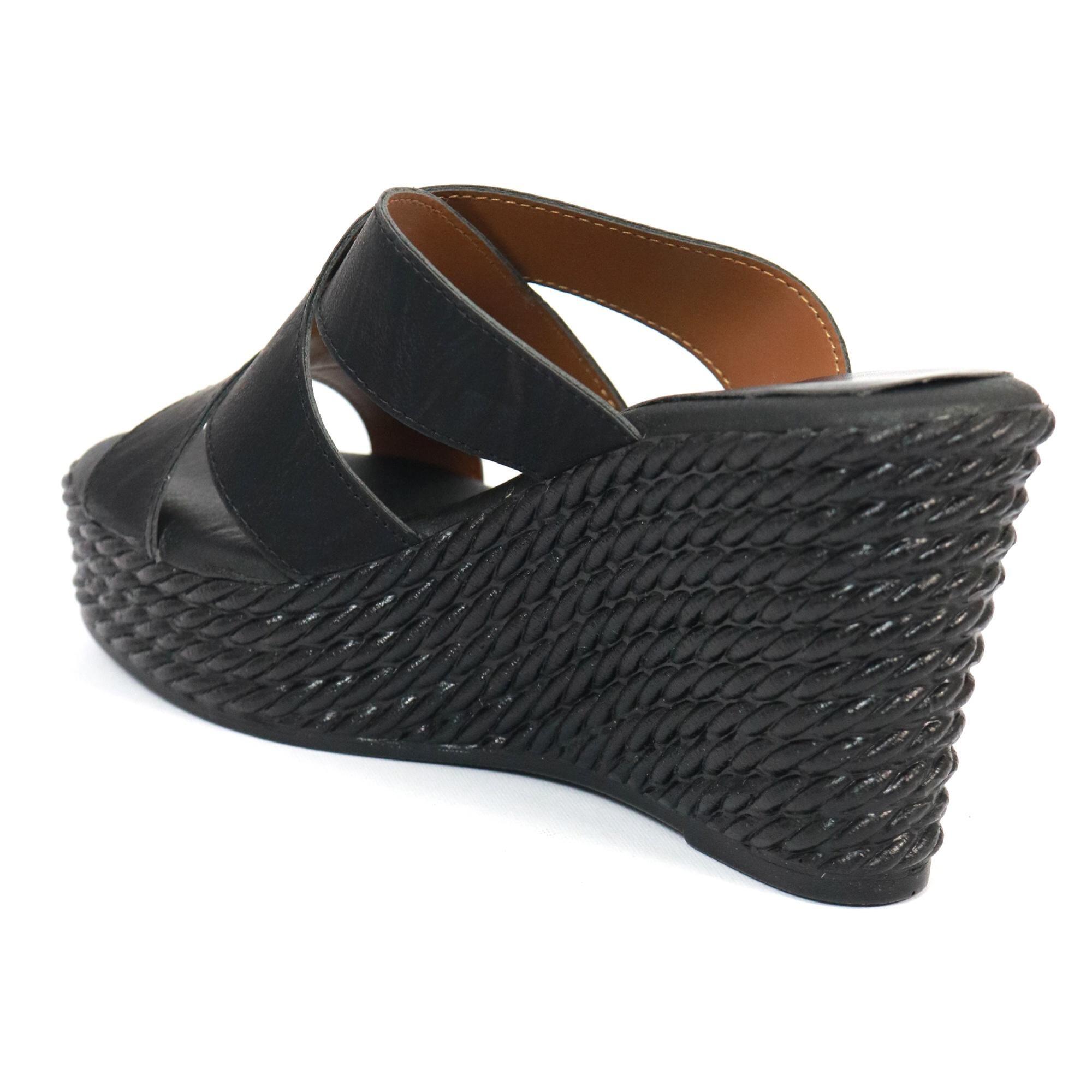 SANDALO ZEPPA SLIP-ON INCROCIO CINTURINO CHOCOLA' NERO