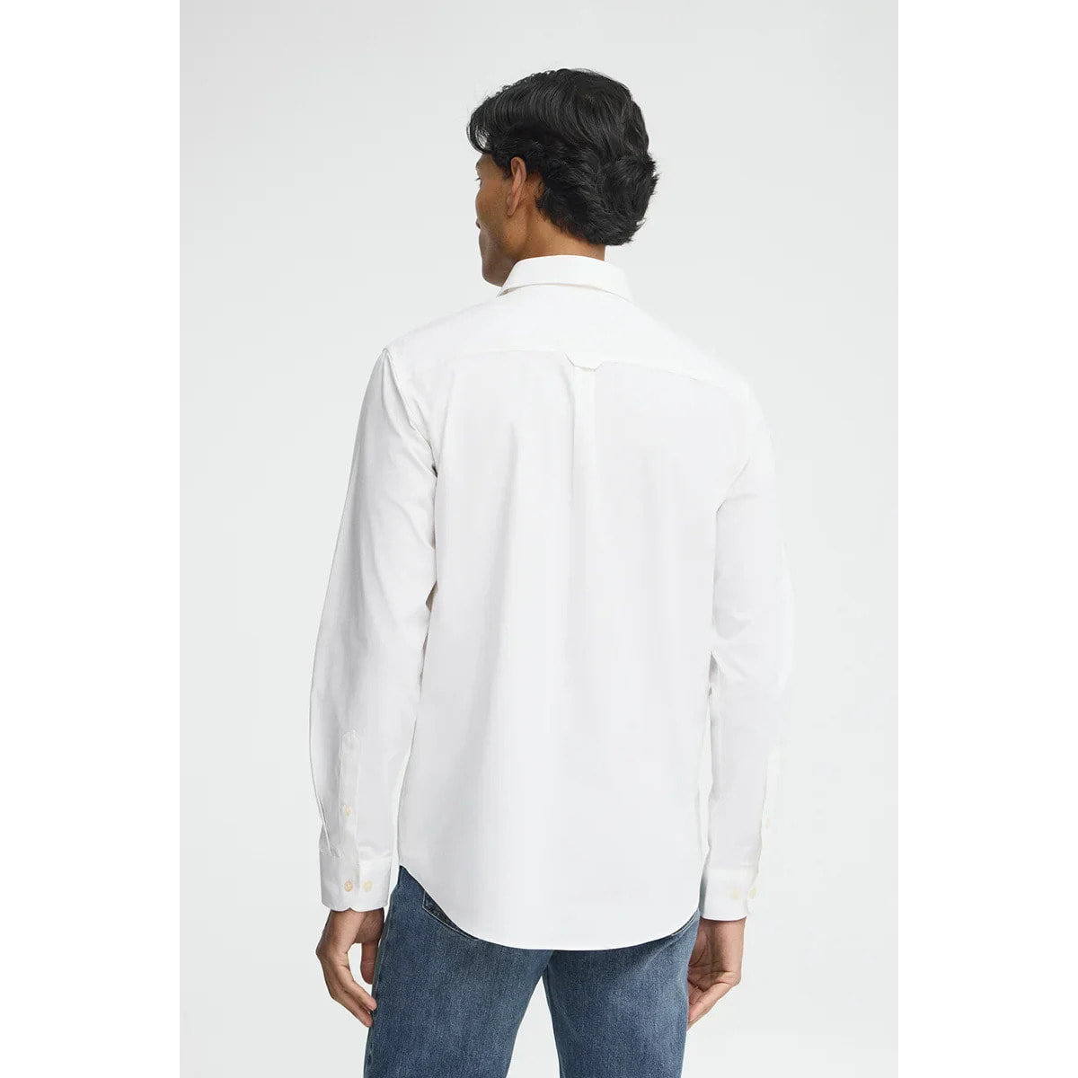 Camisa popelín blanca de corte regular con logo Polo Club