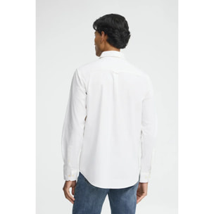 Camisa popelín blanca de corte regular con logo Polo Club
