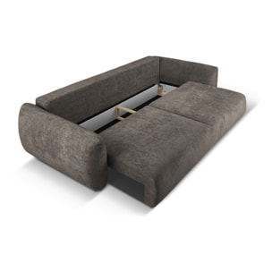 Canapé convertible avec coffre de rangement "Matera" 3 places en chenille gris