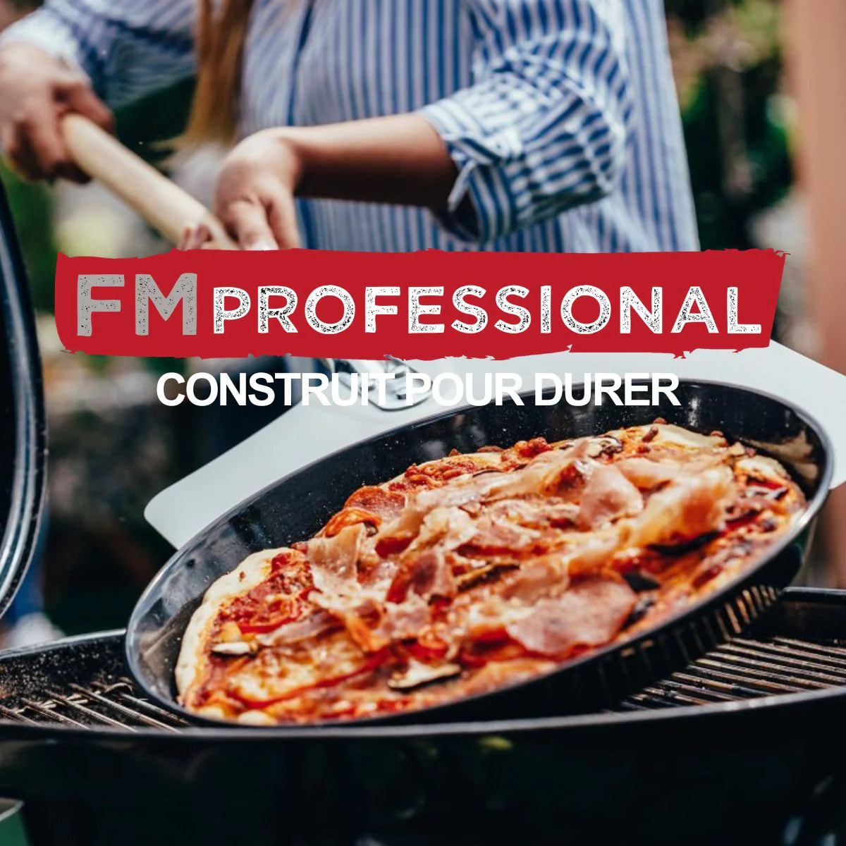 Plaque à pizza perforée ronde four et barbecue 32 cm FM Professional Barbecue