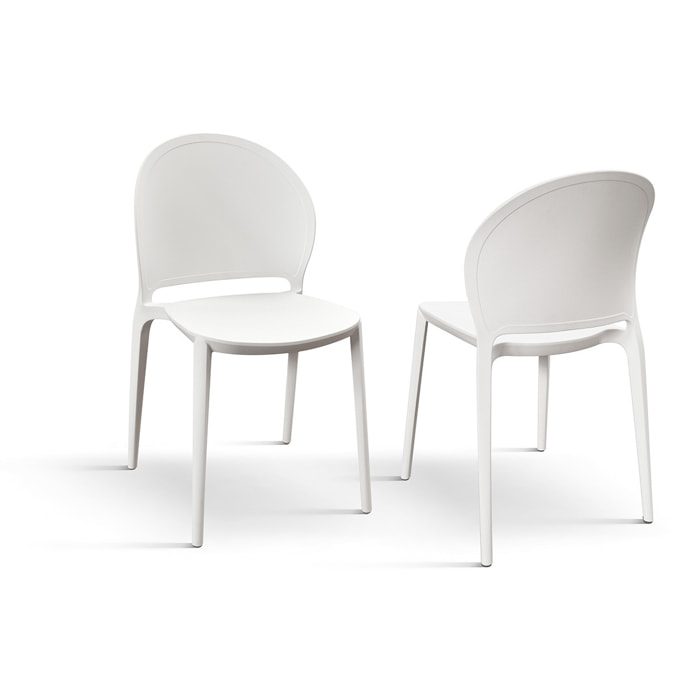 Set di 4 sedie MARBELLA in polipropilene bianco