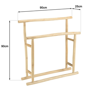 WILL - Porte-serviettes double portant en bois de teck naturel