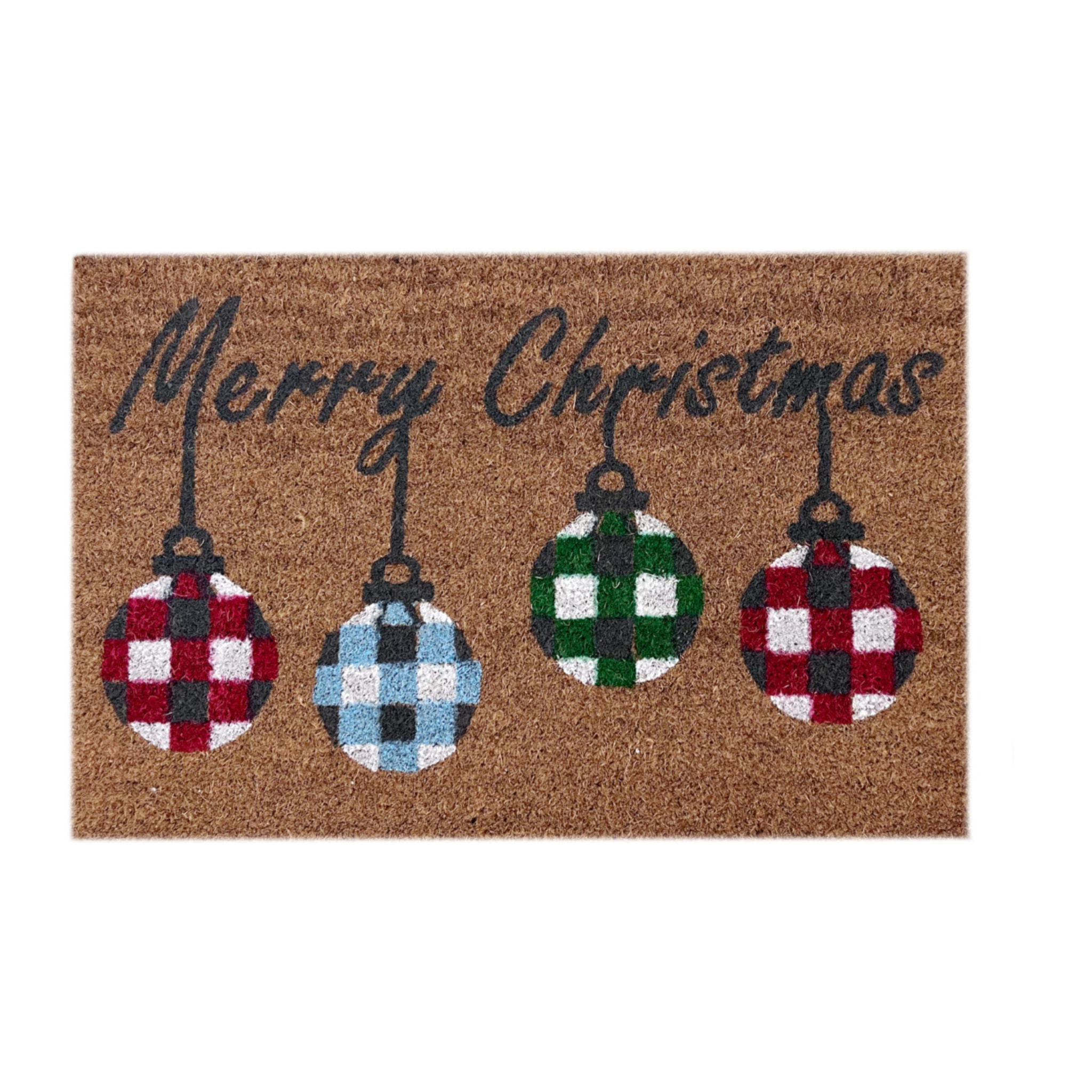 Zerbino Natalizio Ingresso Casa Antiscivolo In Cocco Palline Appese