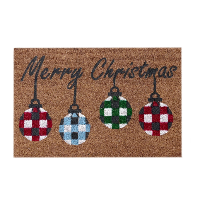 Zerbino Natalizio Ingresso Casa Antiscivolo In Cocco Palline Appese