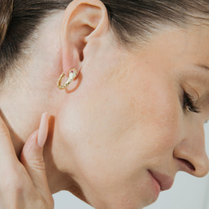 Pendientes de Circonita Rubí acabados en oro amarillo de 18K