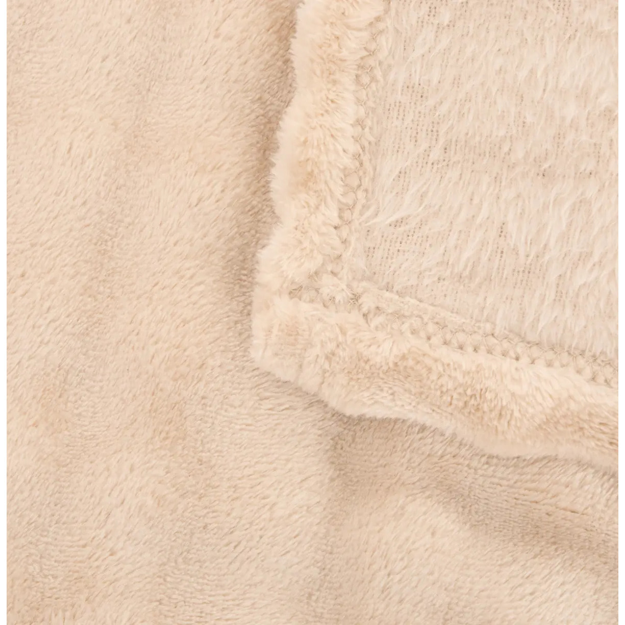 Plaid Zephy 180x230cm effet fausse fourrure beige