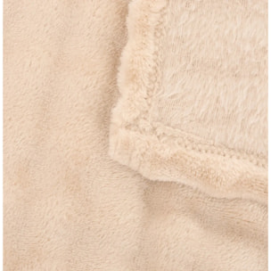 Plaid Zephy 180x230cm effet fausse fourrure beige