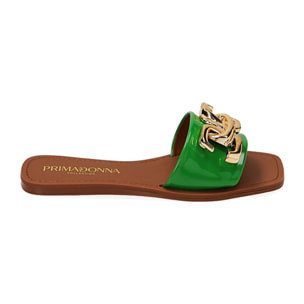 Zapatillas planas de charol verde