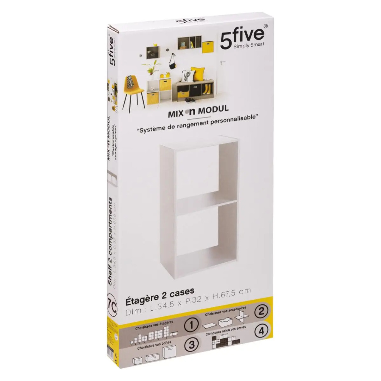 Étagère 2 cases "Mix N' Modul" blanc