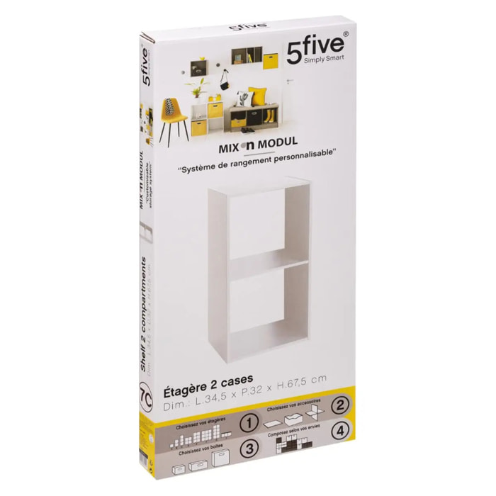 Étagère 2 cases "Mix N' Modul" blanc