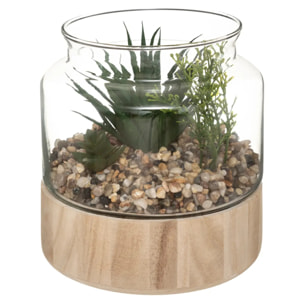 Plante artificielle terrarium pot verre H17,5cm