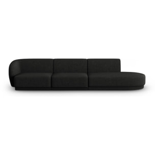 Canapé modulable droit "Lionel" 4 places en chenille mélange noir