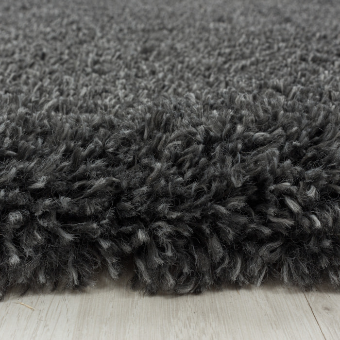 FLUFFY - Tapis shaggy uni à poils longs Gris
